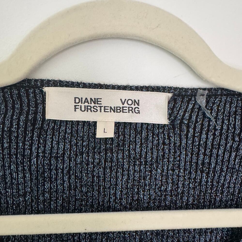 Diane Von Furstenberg Sparkly Knit Wrap Top - Picture 4 of 10